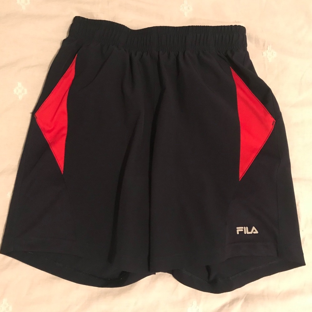 Red and Black FILA Athletic Shorts
